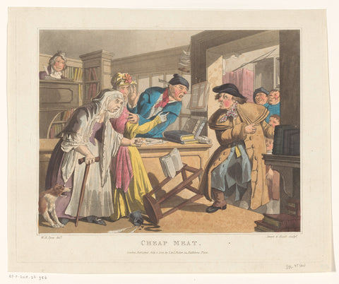 Feud in a bookstore, Robert William Smart, in or before 1822 Canvas Print