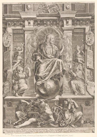 Christ on the world globe, Gaspare Oselli, 1568 Canvas Print