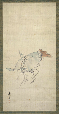 Een vos verkleed als vrouw, Shibata Gito, 1700 - 1900 Canvas Print