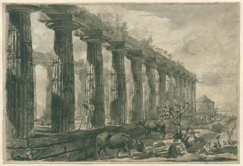 View of the Temple of ‘Juno’ at Paestum, Giovanni Battista Piranesi, c. 1775 Canvas Print