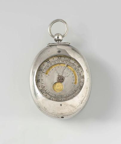 Pendant Watch with Hour, Day, Month, and Season Indicators, Jan Janse Bockels, c. 1625 - c. 1650 Canvas Print