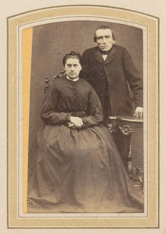 Portrait of a man in a long coat and a woman in a dress, E. Steffen, c. 1860 - c. 1900 Canvas Print