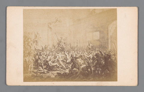 Photo reproduction of an engraving of massacre by the Spaniards in the church of Naarden on 1 December 1572, anonymous, 1850 - 1900 Canvas Print