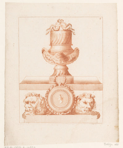 Vase with satyrs, Jacques Juillet, 1768 Canvas Print