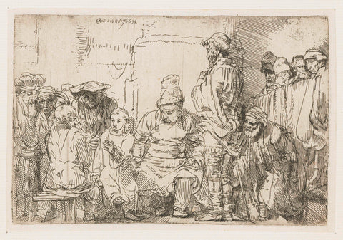 Christ Disputing with the Doctors, Rembrandt van Rijn, 1654 Canvas Print