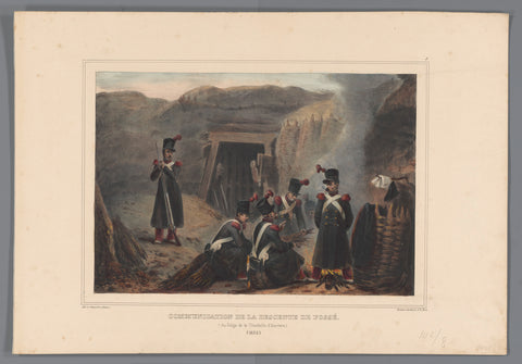 Soldiers at a mine corridor, 1832, Denis Auguste Marie Raffet, 1833 Canvas Print