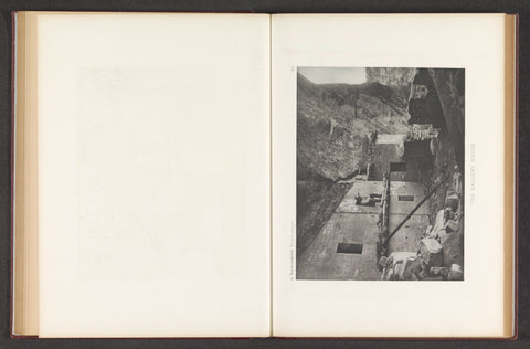 Balcony House in Mesa Verde National Park with a man in a frame, Gustaf Nordenskiöld, c. 1891 - in or before 1893 Canvas Print