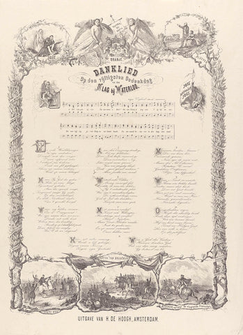 Song at the fiftieth anniversary of the Battle of Waterloo, 1865, Johann Wilhelm Frey, 1865 Canvas Print