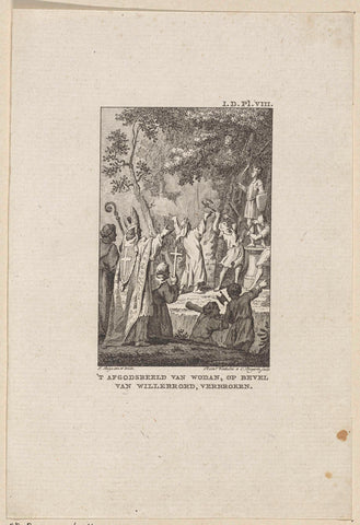 Willibrord preaches against idolatry, Reinier Vinkeles (I), 1783 - 1795 Canvas Print