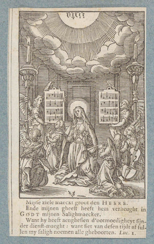 Mary surrounded by angels making music, Christopher of Shechem (II), 1629 Canvas Print