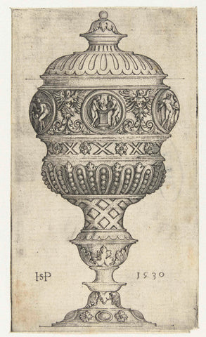 Jar with a small lid, Hans Sebald Beham, 1510 - 1530 Canvas Print