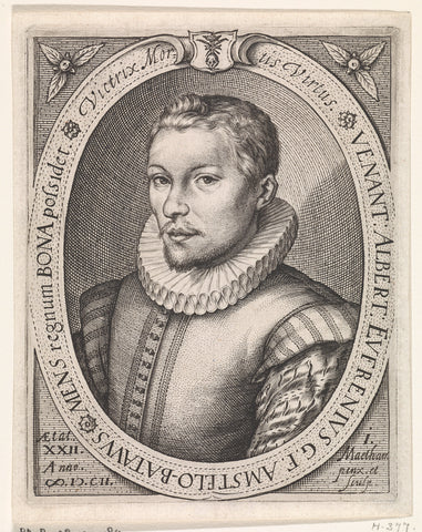 Portrait of Albertus Eufrenius, Jacob Matham, 1602 Canvas Print