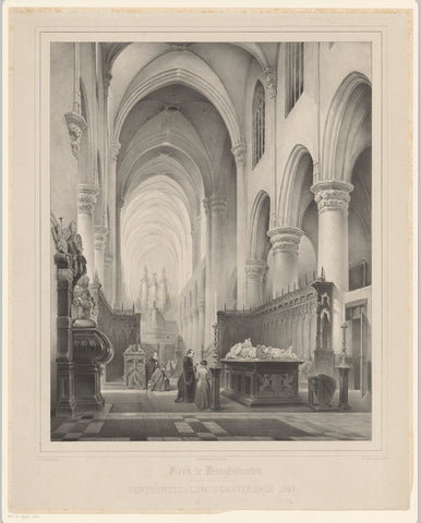 Interior of Sint-Katharinakerk in Hoogstraten, Franciscus Bernardus Waanders, 1843 Canvas Print