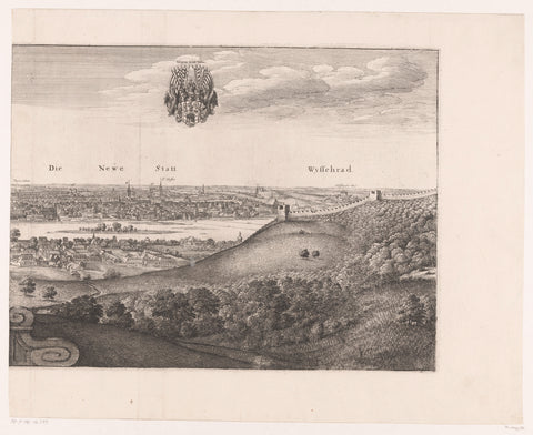 View of Prague (right), Wenceslaus Hollar, 1649 Canvas Print