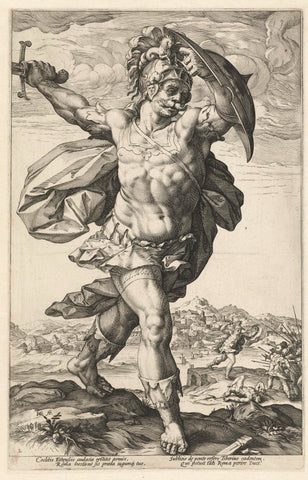 Horace Cocles, Hendrick Goltzius, 1586 Canvas Print