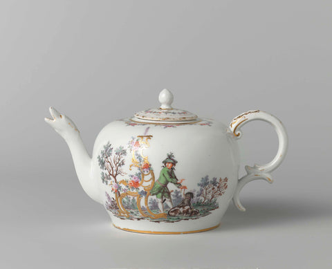 Teapot, Porzellanmanufaktur Nymphenburg, c. 1760 - c. 1770 Canvas Print