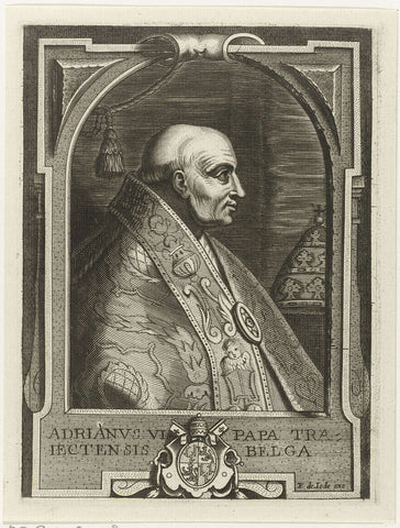 Portrait of Pope Adrian VI, Pieter de Jode (II), 1628 - 1670 Canvas Print