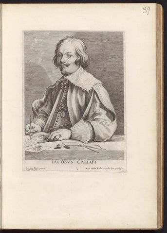 Portrait of Jacques Callot, Lucas Vorsterman (I), 1645 - 1646 Canvas Print