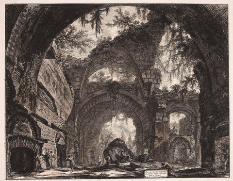 Thermen in de Villa Adriana te Tivoli, Giovanni Battista Piranesi, 1748 - 1778 Canvas Print