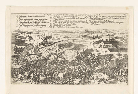 Battle of the River Gete, 1568, anonymous, 1632 - 1699 Canvas Print