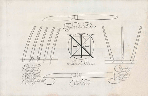 Cutting of a reed pen, Simon Frisius, 1605 Canvas Print