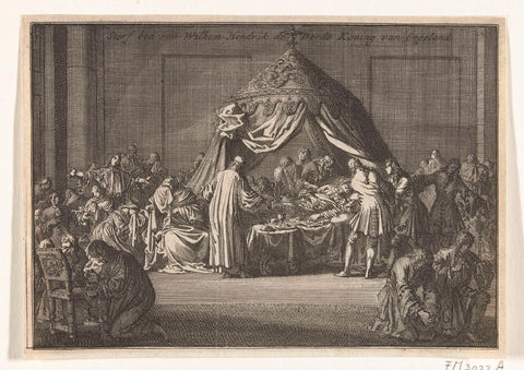 Deathbed of King William III, 1702, Jan Luyken, 1702 - 1703 Canvas Print