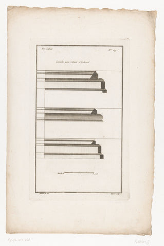 Drie kroonlijsten, Jean Pelletier, 1772 - 1779 Canvas Print