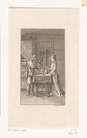 Anne en de ridder, Daniel Nikolaus Chodowiecki, 1778 Canvas Print