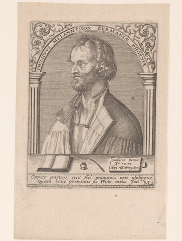 Portrait of Philipp Melanchthon, Robert Boissard, 1597 - 1599 Canvas Print