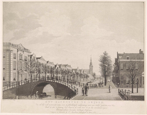 The Rapenburg in Leiden, 1807, Ludwig Gottlieb Portman, 1807 Canvas Print