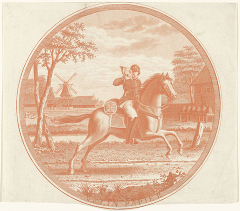 Postiljon on horseback, Jan Mulder (1786-1817), 1786 - 1817 Canvas Print