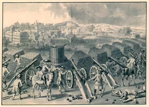 View of Namur from the North during the Siege of 1695, Dirk Maas (possibly), in or after 1695 Canvas Print