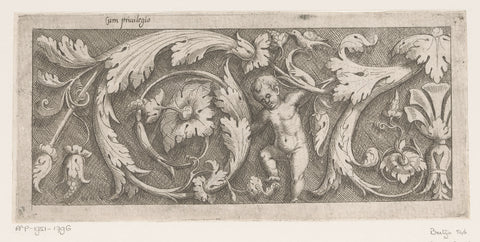 Frisian with arabesques and a putto, Giovanni Battista Pittoni (I), 1561 Canvas Print