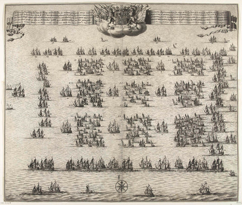 Formation of the fleet with which William III sailed to England, 1688, Johannes Jacobsz van den Aveele, 1688 - 1689 Canvas Print