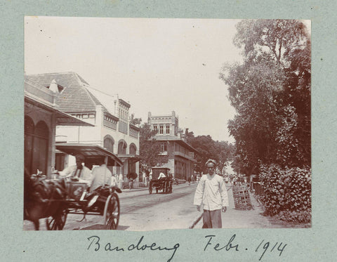 Streetscape in Bandung., Frits Freerks Fountain Fz. (attributed to), c. 1912 Canvas Print