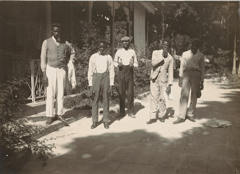 Staff of Hôtel Mösch in Port-au-Prince, Andries Augustus Boom, 1912 Canvas Print