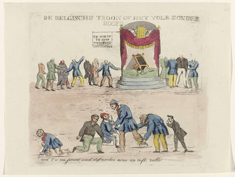 Cartoon of the Belgians' attempts to find a king, 1831, anonymous, 1831 Canvas Print