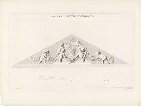 Schouwburg's Amsterdam: Fronton, 1774, Reinier Vinkeles (shooting), 1774 Canvas Print