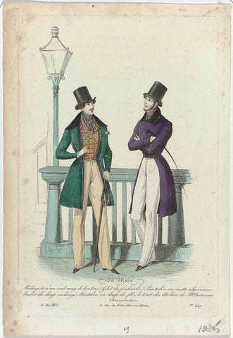 La Mode, 30 May 1835, Pl. 449 : Rédingote à un rang (...), Jean Denis Nargeot, 1835 Canvas Print