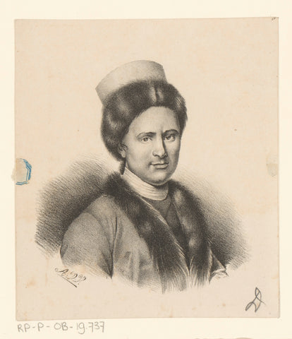 Portrait of unknown man, Anthonie van Volkom, 1838 Canvas Print