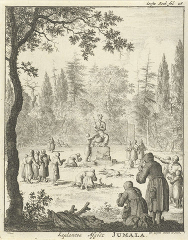 Sami vereren de oppergod Jumala, Jan Luyken, 1682 Canvas Print