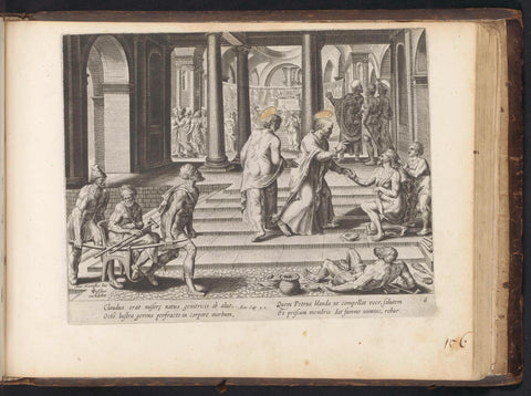 Peter heals a paralyzed, anonymous, 1646 Canvas Print