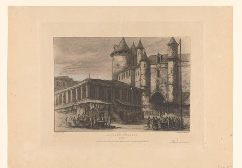 Fort Grand Châtelet and market square in Paris, Charles Meryon, 1861 Canvas Print