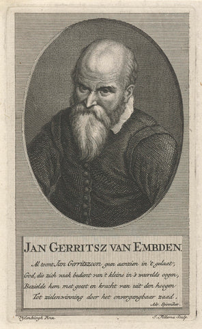 Portrait of Jan Gerrits van Embden, Jacob Folkema, 1702 - 1767 Canvas Print