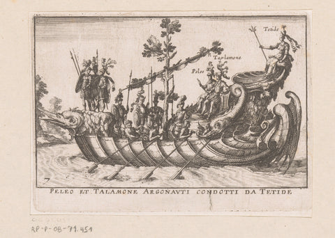 Ship with Argonauts and Tetide, anonymous, c. 1635 Canvas Print