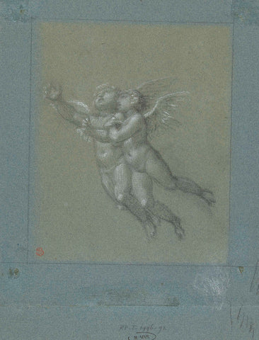 Two flying putti, Pierre Prud'hon, 1798 - 1801 Canvas Print