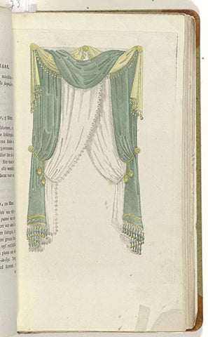 Elegantia, or magazine of fashion, luxury and taste for ladies, February 1809, t.o.  Pag. 90 : Elegant window draperie, anonymous, 1809 Canvas Print