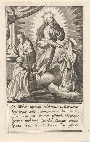 Catharina ontvangt de communie van Christus, Cornelis Galle (I), 1603 Canvas Print