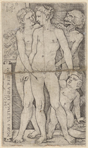 Dood en wellustig paar, Hans Sebald Beham, 1529 Canvas Print