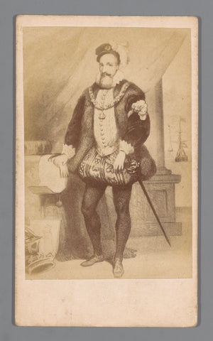 Photo reproduction of an engraving of a portrait of Robert Dudley Earl of Leicester in 1585, anonymous, 1850 - 1900 Canvas Print